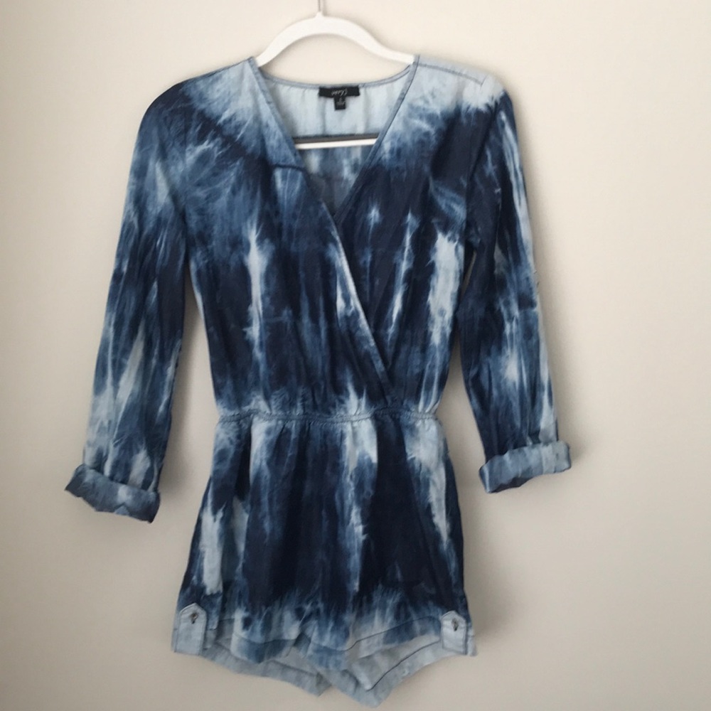 Faded blue wash romper